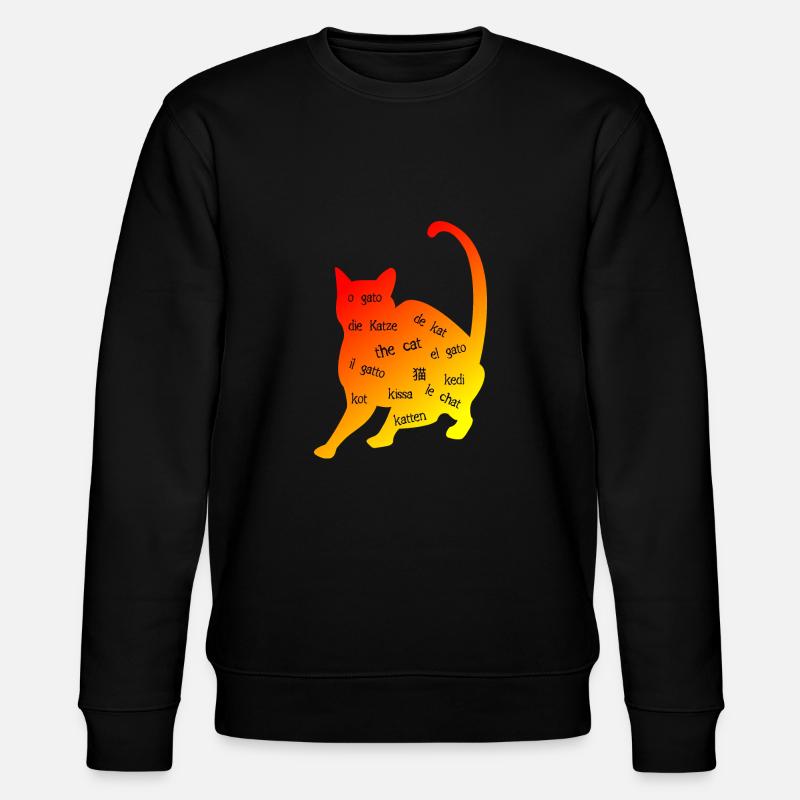 Multilingual 'Cat' - Creative Design - Stanley/Stella CHANGER Unisex Organic Sweatshirt - black