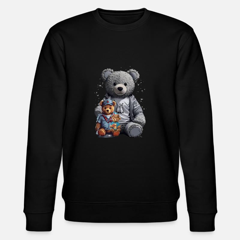 3 Teddy Bears - Stanley/Stella CHANGER Unisex Organic Sweatshirt - black