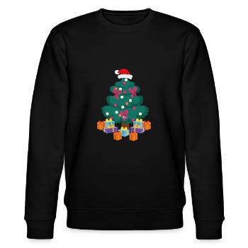 Schön geschmückter Weihnachtsbaum mit Geschenken - Stanley/Stella Unisex Bio-Sweatshirt CHANGER  - Schwarz - Vorne - Nik (191cm) & Marisol (170cm)