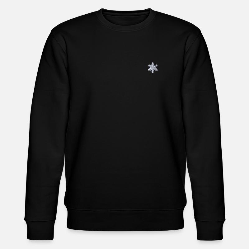 Flocon de neige blanc brodé - Sweat bio CHANGER Stanley/Stella Unisexe - noir