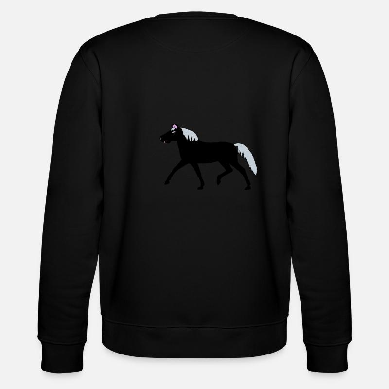 Pony Pferd Weihnachtsgeschenk Kinder reiten - Stanley/Stella Unisex Bio-Sweatshirt CHANGER  - Schwarz