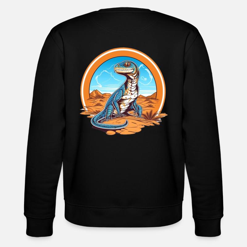 Lizard in Wüstenlandschaft Design - Stanley/Stella Unisex Bio-Sweatshirt CHANGER  - Schwarz