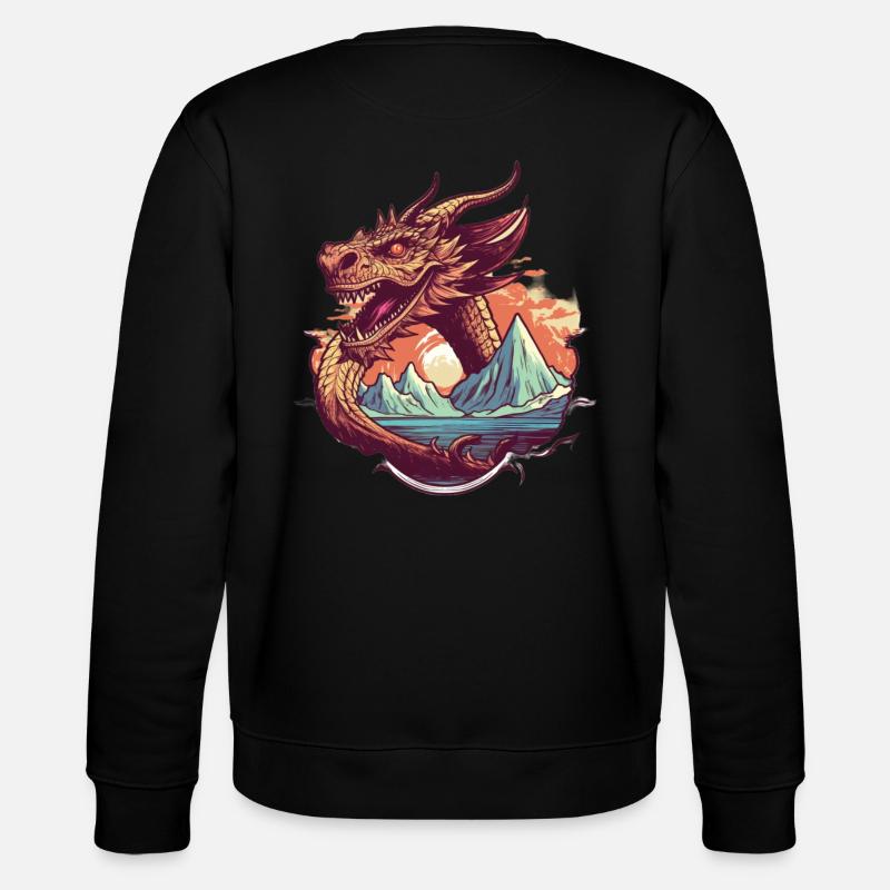 Legendärer Drachentraum mit Bergpanorama - Stanley/Stella Unisex Bio-Sweatshirt CHANGER - Schwarz