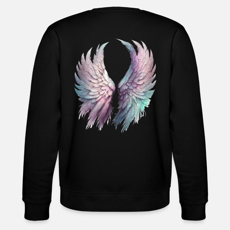 Ätherische Pastellflügel - Stanley/Stella Unisex Bio-Sweatshirt CHANGER  - Schwarz