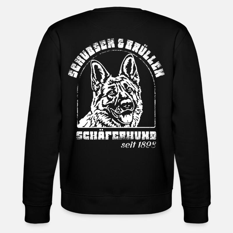 Schubsen und Brüllen Schäferhund - Stanley/Stella Unisex Bio-Sweatshirt CHANGER  - Schwarz
