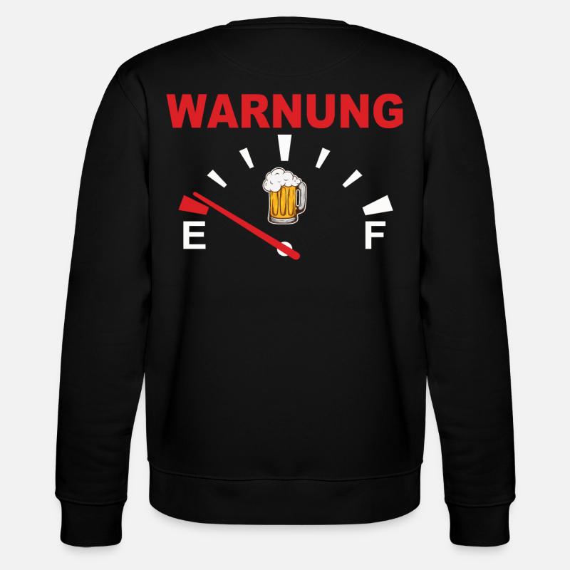 Warnung mit Bierglas Motiv - Stanley/Stella Unisex Bio-Sweatshirt CHANGER  - Schwarz