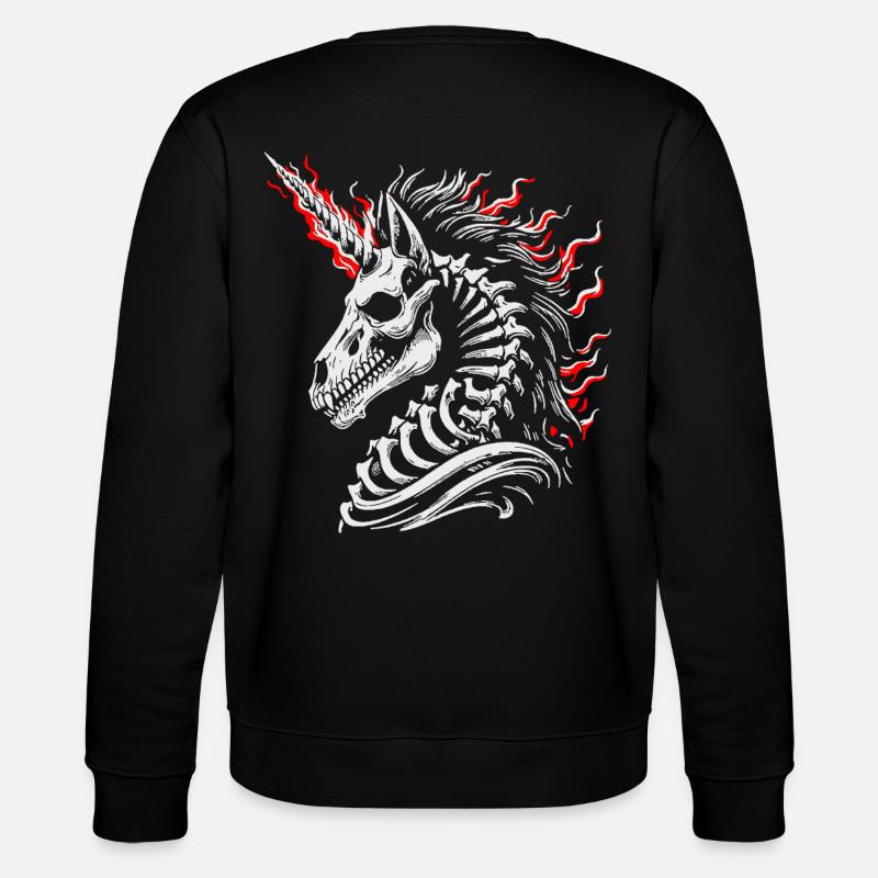 Flammendes Skelettross - Stanley/Stella Unisex Bio-Sweatshirt CHANGER  - Schwarz