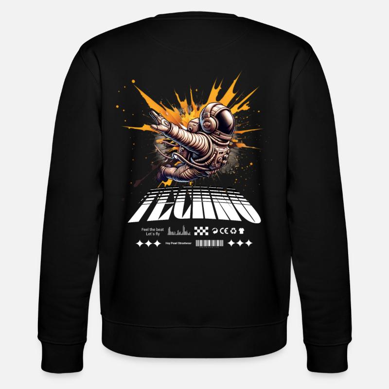 Astronaut im Sprayer-Splash Techno - Stanley/Stella Unisex Bio-Sweatshirt CHANGER  - Schwarz