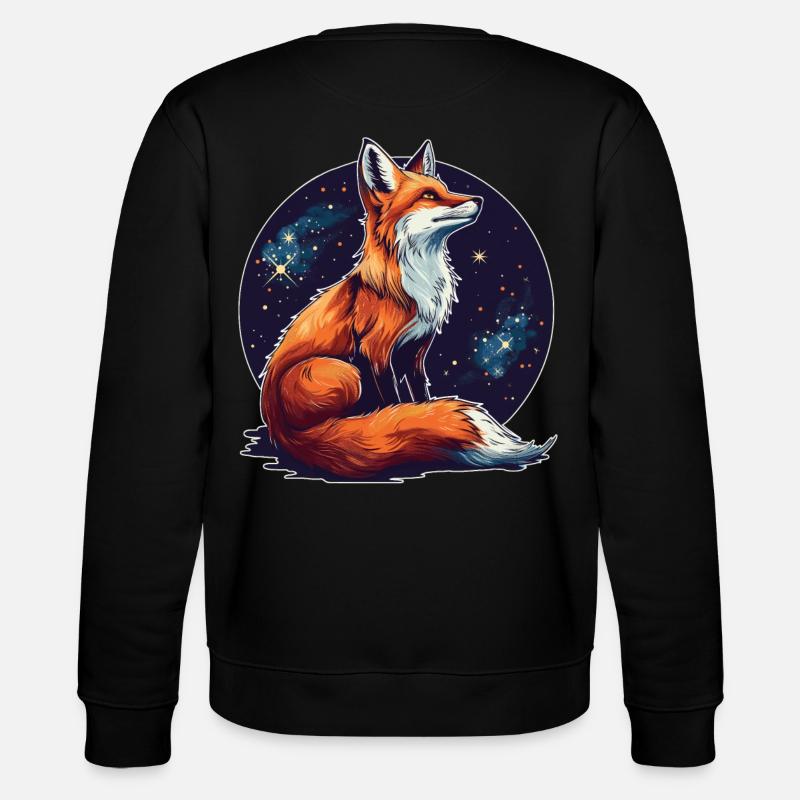 Fuchs mit Sternen - Stanley/Stella Unisex Bio-Sweatshirt CHANGER  - Schwarz