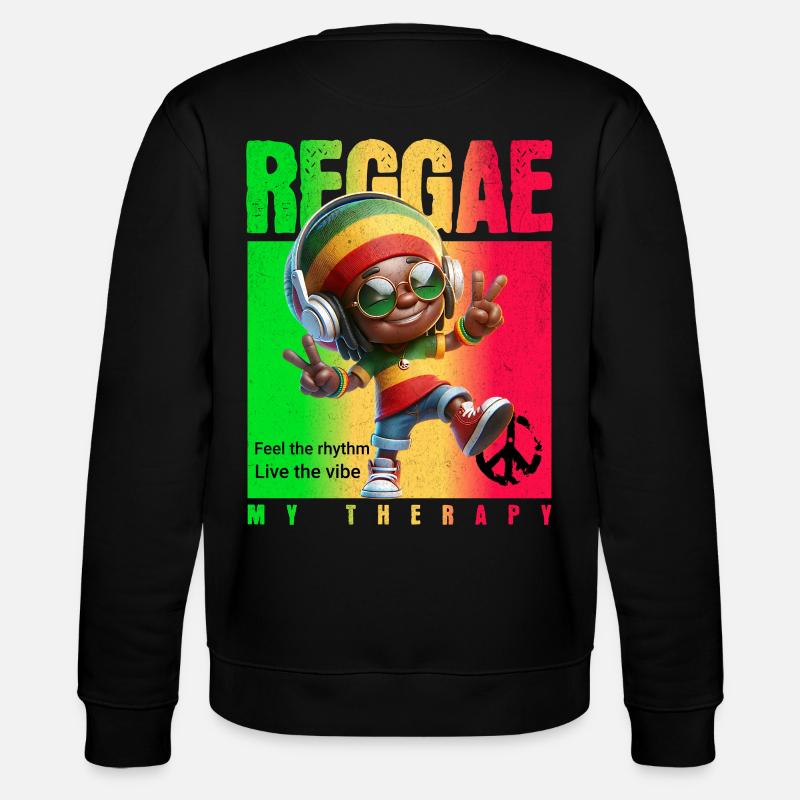 Reggae my therapy Rastaman - Stanley/Stella Unisex Bio-Sweatshirt CHANGER  - Schwarz