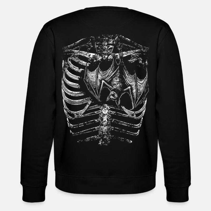 X-Ray Skeleton Body with Bat - Stanley/Stella CHANGER Unisex Organic Sweatshirt - black