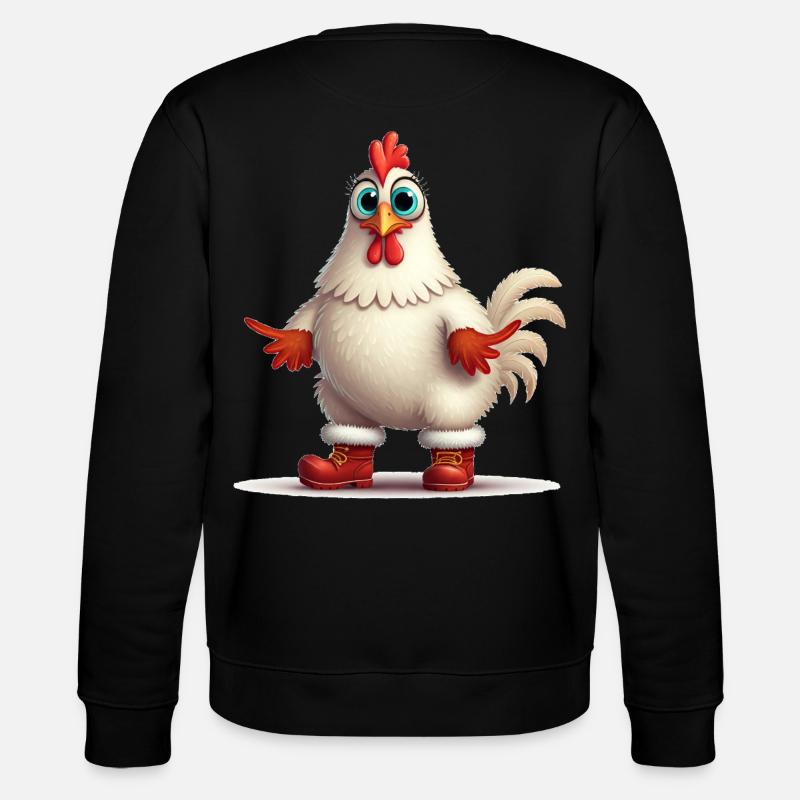 Feisty Hen With Boots - Stanley/Stella CHANGER Unisex Organic Sweatshirt - black
