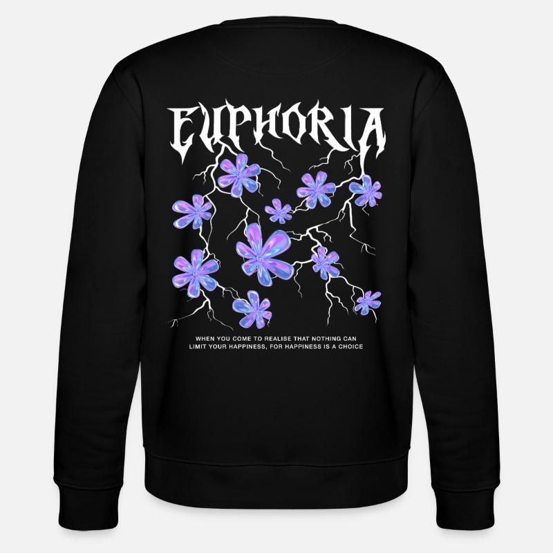 Euphorie Blitzblumen - Stanley/Stella Unisex Bio-Sweatshirt CHANGER  - Schwarz