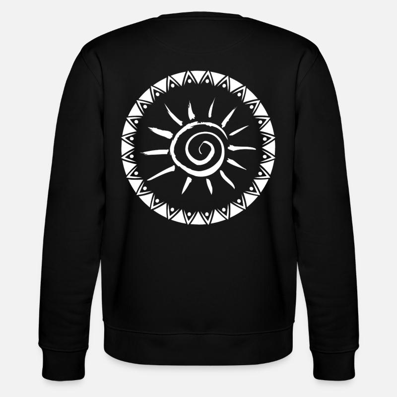 Geometrisches Sunburst Mandala Design - Stanley/Stella Unisex Bio-Sweatshirt CHANGER  - Schwarz