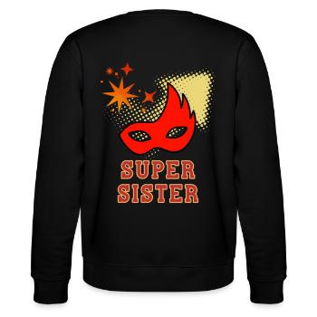 Super-Schwester - Stanley/Stella Unisex Bio-Sweatshirt CHANGER  - Schwarz - Hinten - Marisol (170cm)