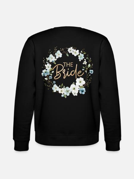 The Bride Weiss Blau Blumenkranz - Stanley/Stella Unisex Bio-Sweatshirt CHANGER - Schwarz