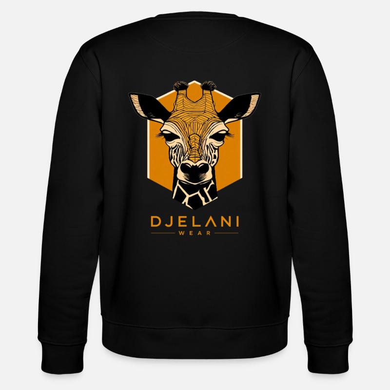 Geometric Giraffe in Ochre - Stanley/Stella CHANGER Unisex Organic Sweatshirt - black