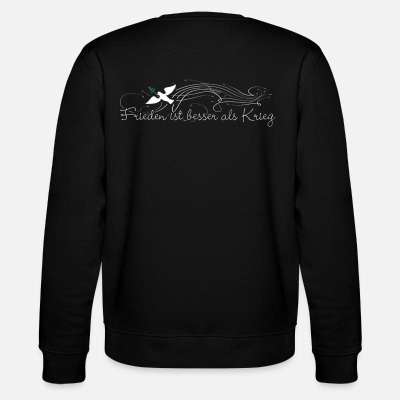 Frieden ist besser als Krieg - Stanley/Stella Unisex Bio-Sweatshirt CHANGER  - Schwarz