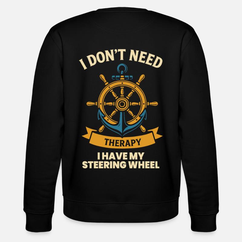 Lustiger Spruch Schiff-boot-kapitän - Stanley/Stella Unisex Bio-Sweatshirt CHANGER  - Schwarz
