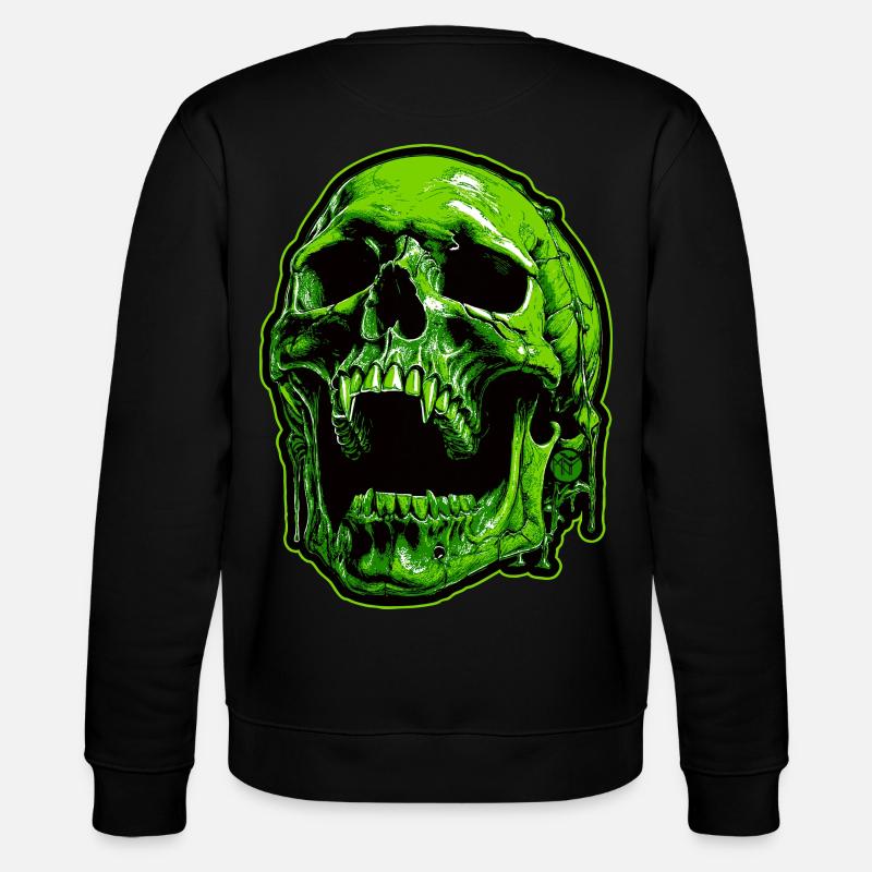 Grüner Vampirschädel - Stanley/Stella Unisex Bio-Sweatshirt CHANGER  - Schwarz