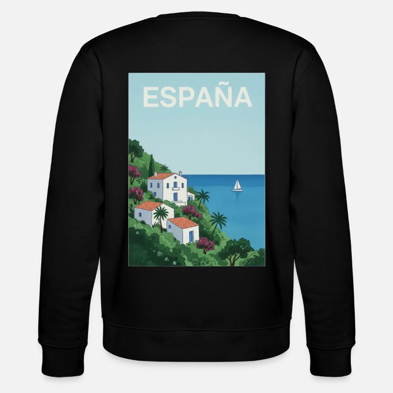 Spanische Küstenidylle - Stanley/Stella Unisex Bio-Sweatshirt CHANGER  - Schwarz