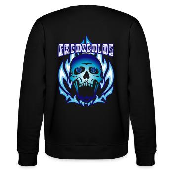 Grenzganger Grenzenlos Totenkopf Motorradfahrer - Stanley/Stella Unisex Bio-Sweatshirt CHANGER  - Schwarz - Hinten - Marisol (170cm)