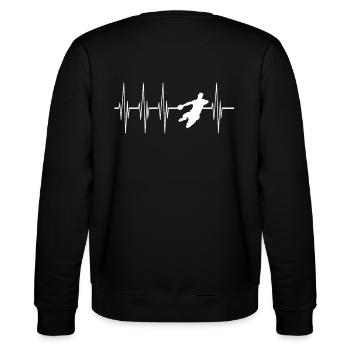 Handball Herzschlag - Stanley/Stella Unisex Bio-Sweatshirt CHANGER  - Schwarz - Hinten - Marisol (170cm)