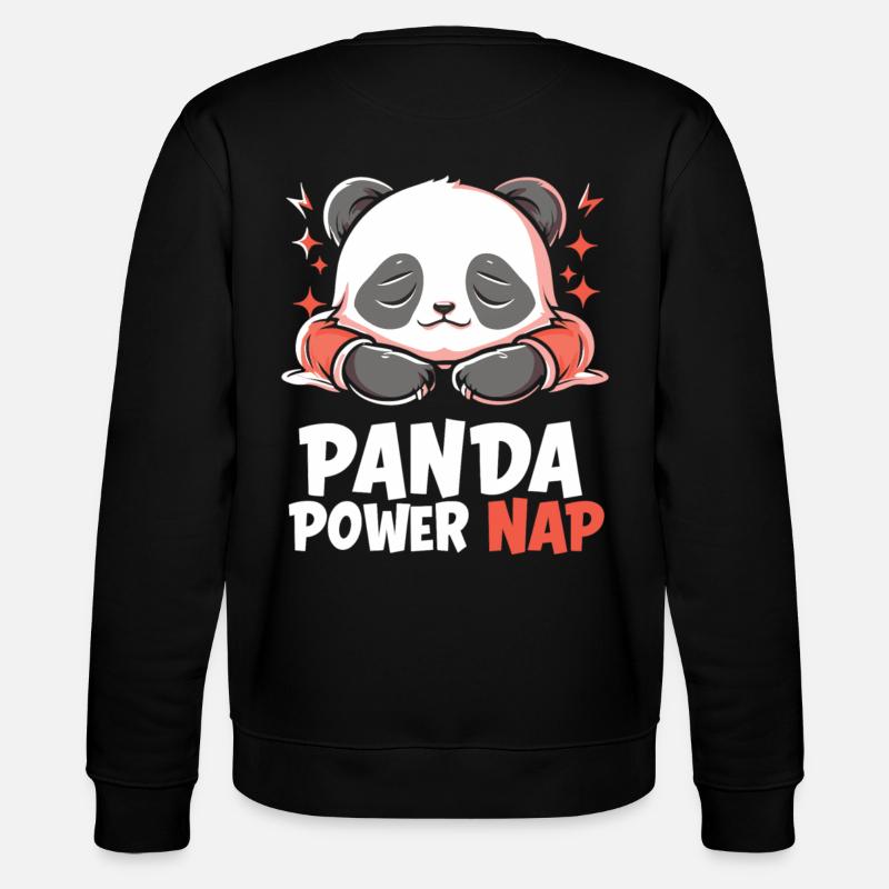Panda Power Nap - Stanley/Stella Unisex Bio-Sweatshirt CHANGER  - Schwarz