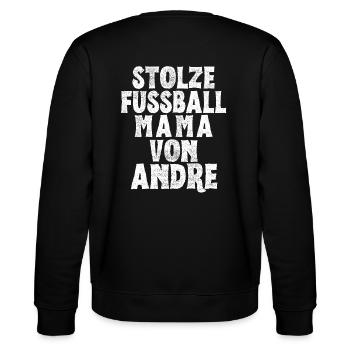 Stolze Fussball Mama von Andre - Stanley/Stella Unisex Bio-Sweatshirt CHANGER  - Schwarz - Hinten - Marisol (170cm)