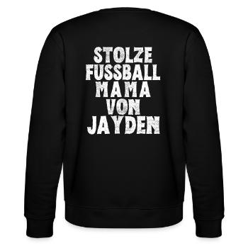 Stolze Fussball Mama von Jayden - Stanley/Stella Unisex Bio-Sweatshirt CHANGER  - Schwarz - Hinten - Marisol (170cm)