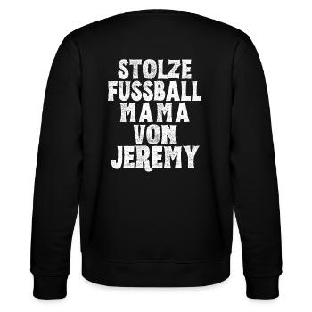 Stolze Fussball Mama von Jeremy - Stanley/Stella Unisex Bio-Sweatshirt CHANGER  - Schwarz - Hinten - Marisol (170cm)