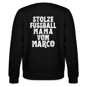 Stolze Fussball Mama von Marco - Stanley/Stella Unisex Bio-Sweatshirt CHANGER  - Schwarz - Hinten - Marisol (170cm)