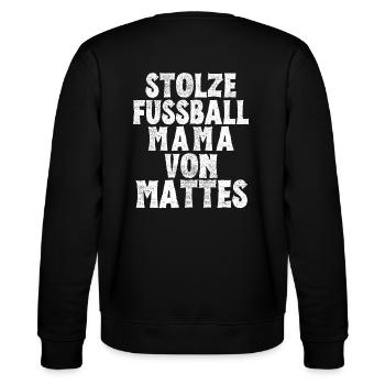 Stolze Fussball Mama von Mattes - Stanley/Stella Unisex Bio-Sweatshirt CHANGER  - Schwarz - Hinten - Marisol (170cm)