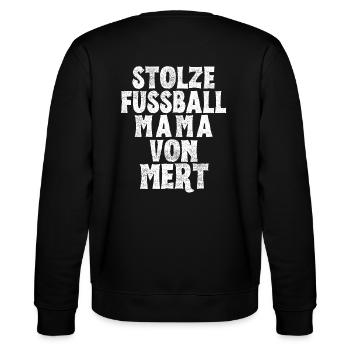 Stolze Fussball Mama von Mert - Stanley/Stella Unisex Bio-Sweatshirt CHANGER  - Schwarz - Hinten - Marisol (170cm)
