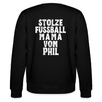 Stolze Fussball Mama von Phil - Stanley/Stella Unisex Bio-Sweatshirt CHANGER  - Schwarz - Hinten - Marisol (170cm)