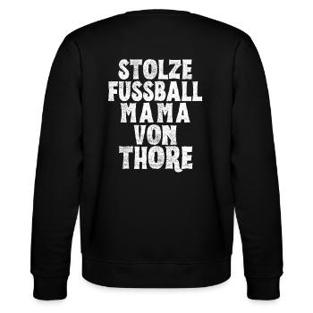 Stolze Fussball Mama von Thore - Stanley/Stella Unisex Bio-Sweatshirt CHANGER  - Schwarz - Hinten - Marisol (170cm)