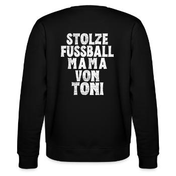 Stolze Fussball Mama von Toni - Stanley/Stella Unisex Bio-Sweatshirt CHANGER  - Schwarz - Hinten - Marisol (170cm)