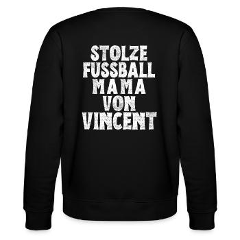 Stolze Fussball Mama von Vincent - Stanley/Stella Unisex Bio-Sweatshirt CHANGER  - Schwarz - Hinten - Marisol (170cm)