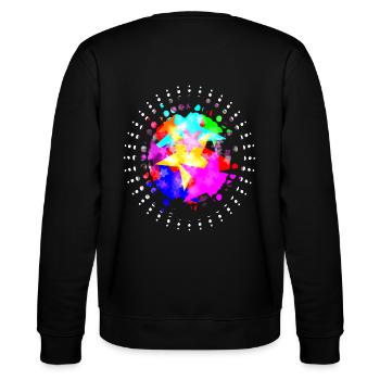 Colorful Stars -Bunte Sterne - Stanley/Stella Unisex Bio-Sweatshirt CHANGER  - Schwarz - Hinten - Marisol (170cm)