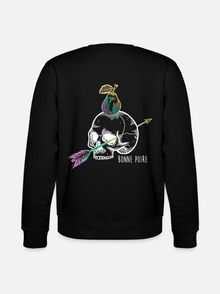 Skull pear white - Stanley/Stella CHANGER Unisex Organic Sweatshirt - black