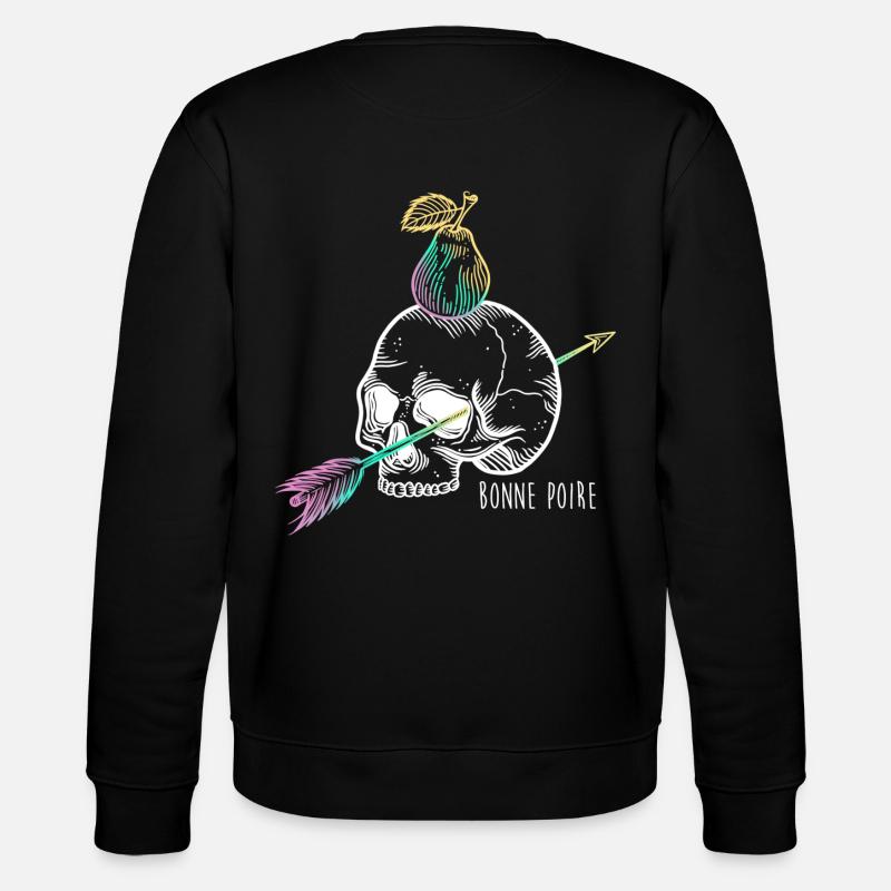 Skull pear white - Stanley/Stella CHANGER Unisex Organic Sweatshirt - black