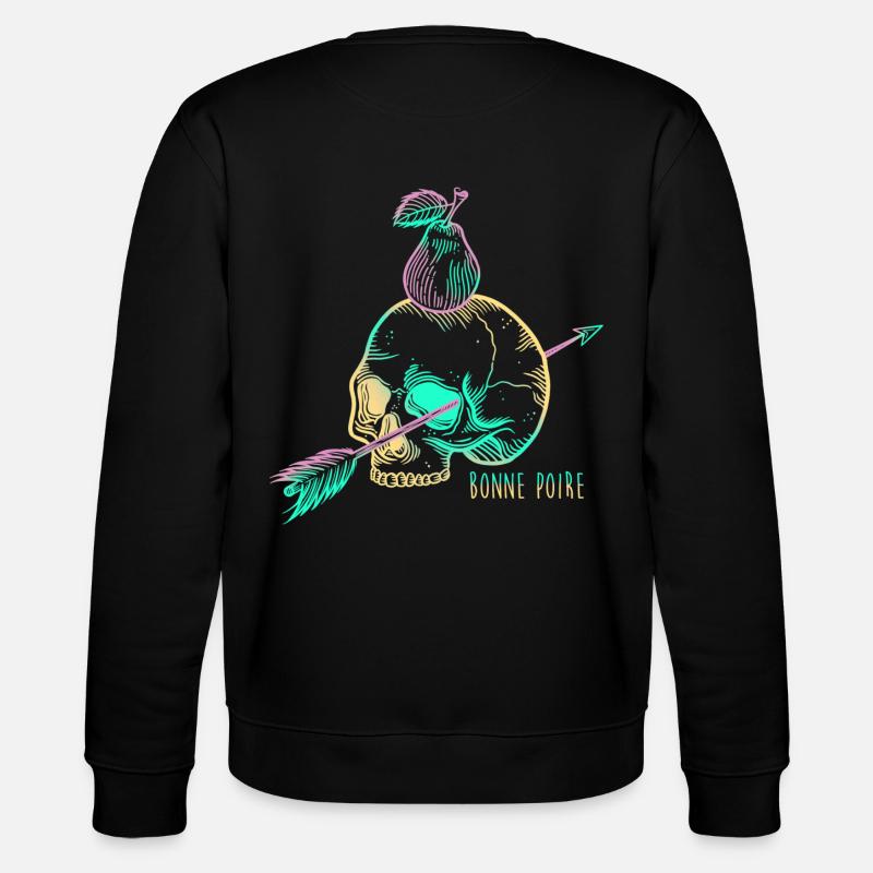 Skull pear yellow - Stanley/Stella CHANGER Unisex Organic Sweatshirt - black