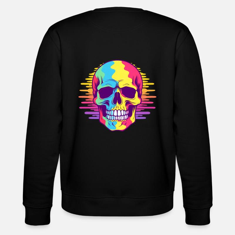 Rainbow skull - Stanley/Stella Unisex Bio-Sweatshirt CHANGER  - Schwarz