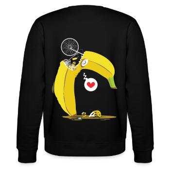 Rennrad Banane - Stanley/Stella Unisex Bio-Sweatshirt CHANGER  - Schwarz - Hinten - Marisol (170cm)