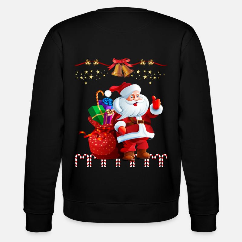 Weihnachtsmann mit Geschenken - Stanley/Stella Unisex Bio-Sweatshirt CHANGER  - Schwarz