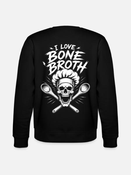 I Love Bone Broth Skull - Stanley/Stella CHANGER Unisex Organic Sweatshirt - black