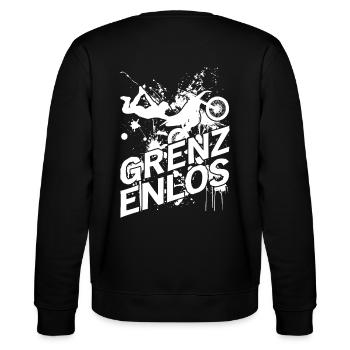 Grenzganger Grenzenlos Motorrad Biker Geschenk - Stanley/Stella Unisex Bio-Sweatshirt CHANGER  - Schwarz - Hinten - Marisol (170cm)