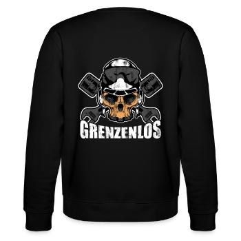 Grenzganger Grenzenlos Motorradfahrer Geschenk - Stanley/Stella Unisex Bio-Sweatshirt CHANGER  - Schwarz - Hinten - Marisol (170cm)