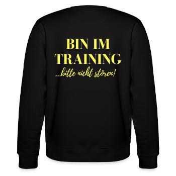Bin im Training - Stanley/Stella Unisex Bio-Sweatshirt CHANGER  - Schwarz - Hinten - Marisol (170cm)
