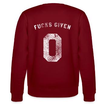 Zero Fucks Given IDC IDK IDGAF I dont Give A Fuck - Stanley/Stella Unisex Bio-Sweatshirt CHANGER  - Burgunderrot - Hinten - Marisol (170cm)